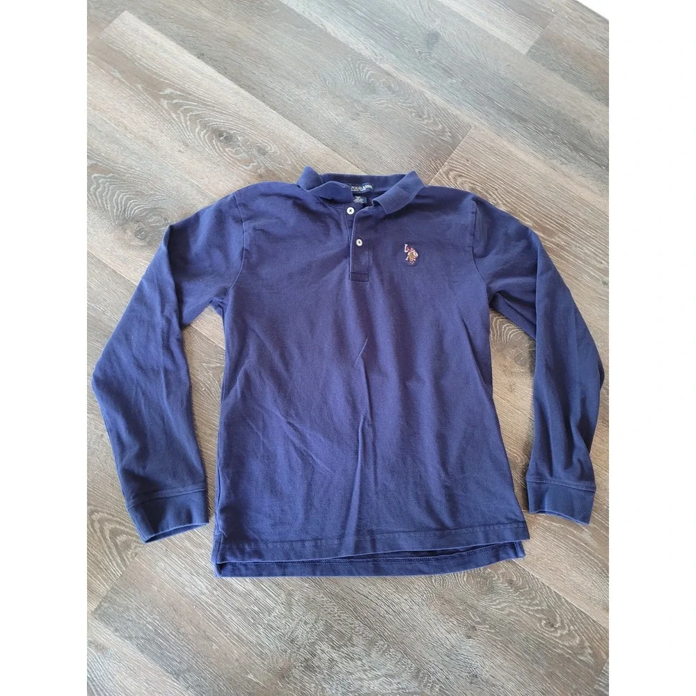 U.S.‎ Polo Assn. Boys XXL (18) Navy Blue Long Sleeve Polo Shirt #3
